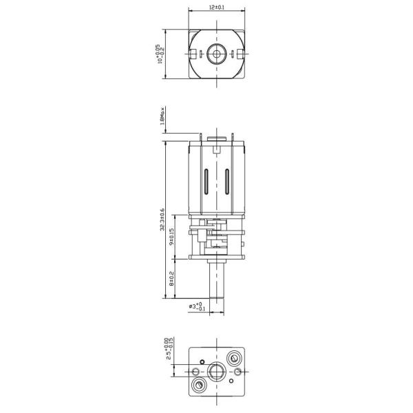 3.3v Micro N20 DC Gear Motor , 3v Dc Gear Motor For Bicycle Long Lifetime