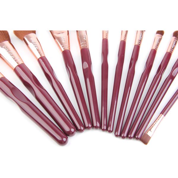 Ergonomic Design SGS Travel Cosmetic Brushes With Aluminium Ferrule