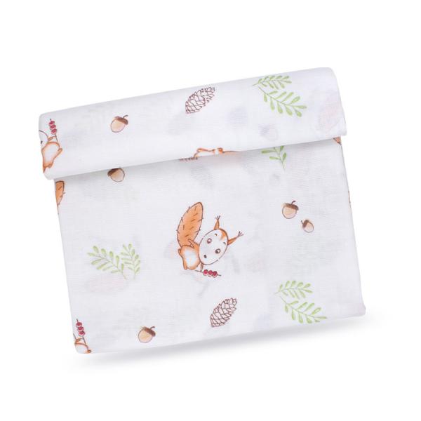 Bamboo Printed Muslin Fabric , Newborn Swaddle Blankets Double Layer