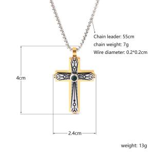 Minimalist men's cross pendant hip-hop niche trend personalized stainless steel