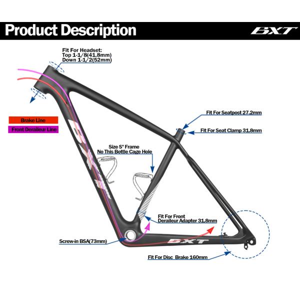 29 Inch Adults Carbon Fiber Bike Frame Boost MTB Bicycle Frame