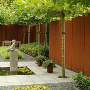 Garden Villa Panels Corten Metal Privacy Fence