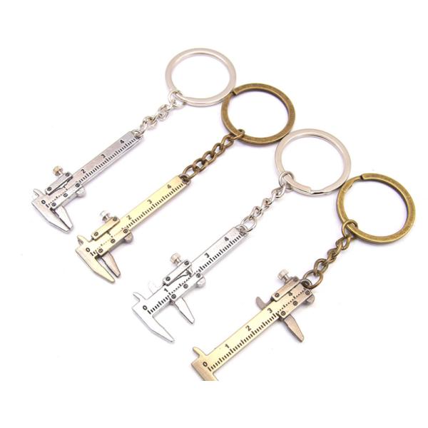 Best Quality Fashion Cartoon Vernier Caliper Keychain Mini Metal Keyholder Tool Keyring