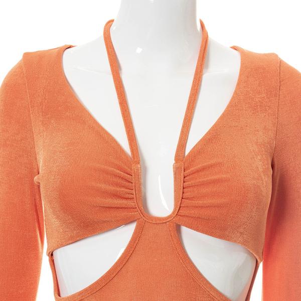 Hanging Neck Summer Casual Long Sleeve Maxi Party Dress