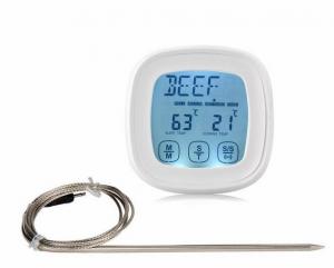 China Touch Screen Digital Meat Cooking Thermometer with Stainless Steel Probe with Built In Countdown Timer on sale