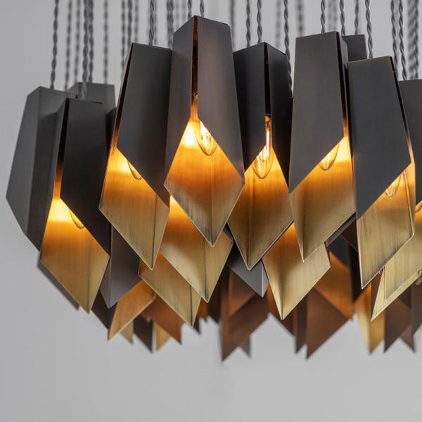 E14 E12 Pendant Chandelier Lights Copper Bronze 54*3W D70*H32