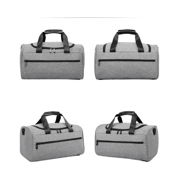 Water Retardant Leather Nylon Workout Duffle Bags Unisex 43cm Length