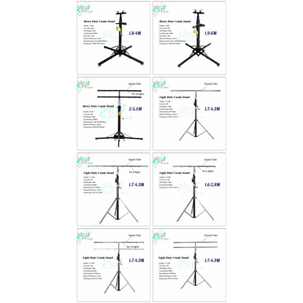 Stage Lighting Curved Truss 200kg 1800mm Speaker Crank Stand