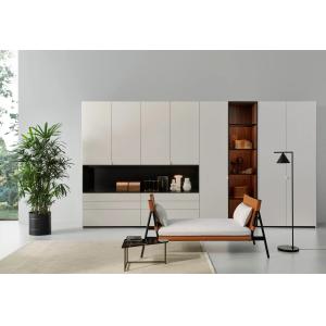 Quality Bespoke White Lacquer Wardrobe with Display Shelves Custom Bedroom Closet for sale