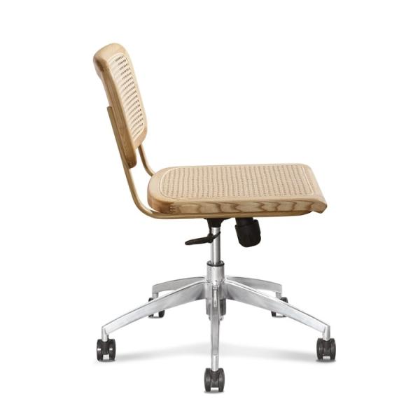 22'' PP Home Executive Lounge Chair Rattan Swivel Office Chair 70cm Back 360 Degree