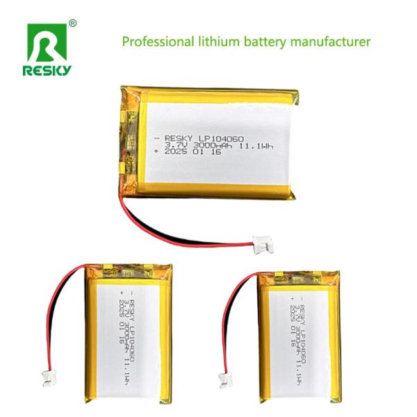 500 Cycles Lipo Battery Pack 104060 3000mAh 33.3wh 3.7V 11.1V