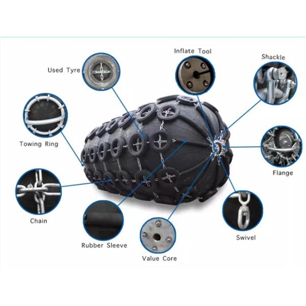 Diameter 4.5m Pneumatic Yokohama Marine Rubber Fender For Large Ship