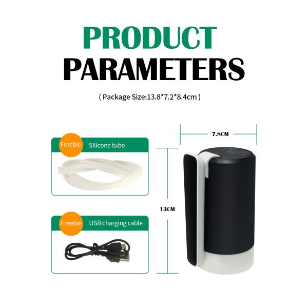 White Black Hand Water Dispenser Pump Automatic Free Standing 800mah