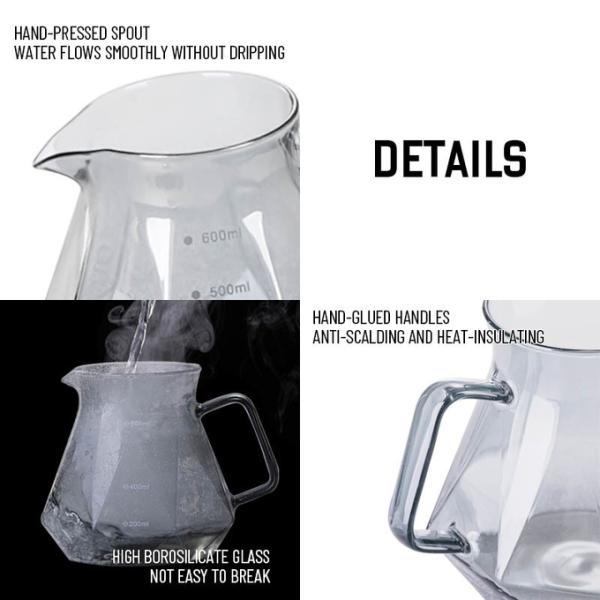 B2B Custom 400ml Glass Coffee Brewer with Stainless Steel Filter & Glass Handle|For Cafes & Catering