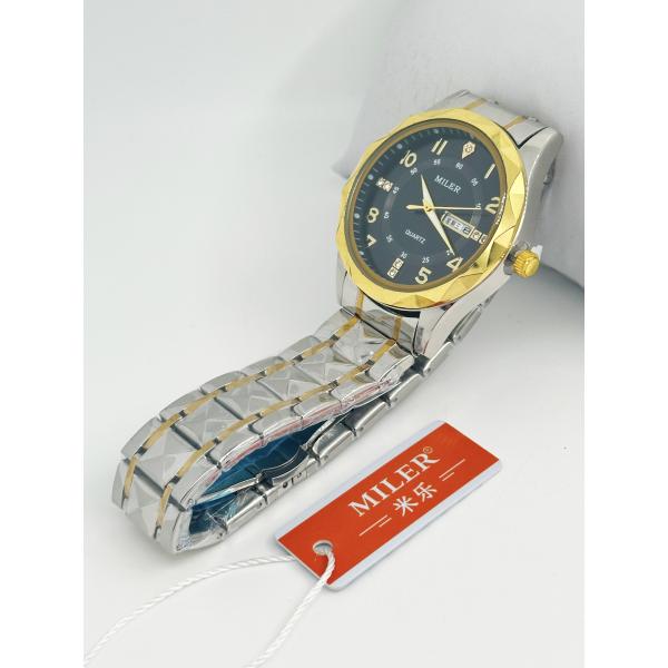 Miler Luxury Men Quartz Watch Waterproof Date Week Luminous Wristwatch Stainless Steel Men's Watches