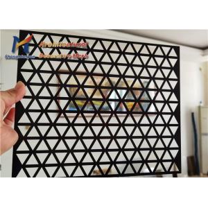 China Triangle Hole Black Perforated Aluminum Mesh 2440mm 1220mm on sale