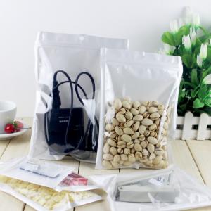 Quality White Transparent  Zipper Bag Plastic Packaging Pearl Film Bags with Hang Hole for USB packing for sale