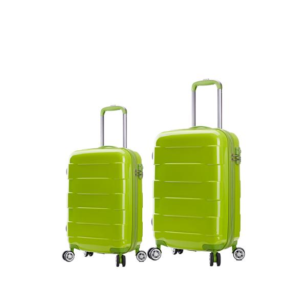 2pcs Luxury Hard PC Luggage Set with 24" Size USB Charging Port TSA Lock Rotating Wheels