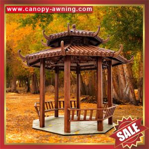Chinese classic outdoor garden park wood style Aluminium alu metal gazebo