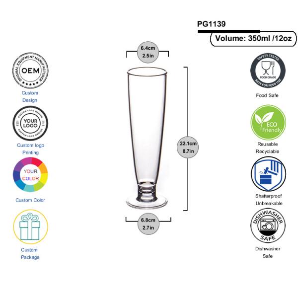 Shatterproof Reusable Sling Plastic Martini Glass Juice Cup 350ml 12oz