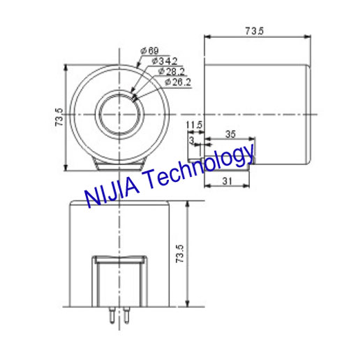 Professional IP67 PIN 2 Hydraulic Solenoid Coil , Terminal Box Type