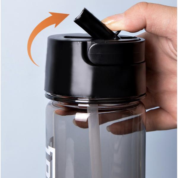 Transparent Sports Water Bottle With Printed Handle Base Silicone Pad Water Bottle