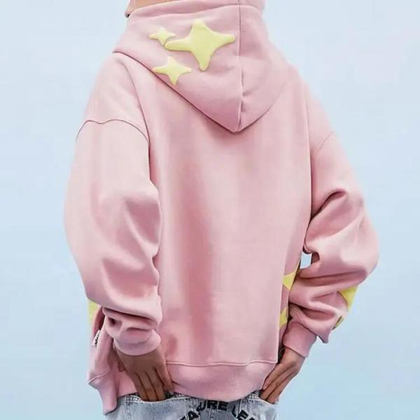 Custom Logo Terry Cotton Puff Printing Vintage Hoodies Washed Oversized 3D