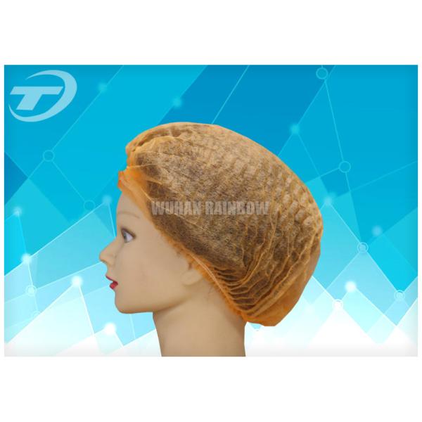 PP Economic NonWoven Disposable Mob Cap / Hair Net Single Or Double Elastic