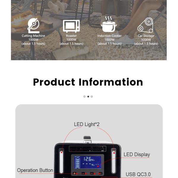 Portable Solar Camping Power Station 1500W 2000W Outdoor Generator