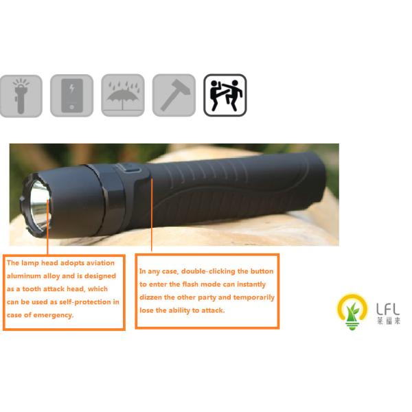 Black Battery Powered Work Lights , Night Patrol / Safty Guard LED Battery Work Lamp 450lm