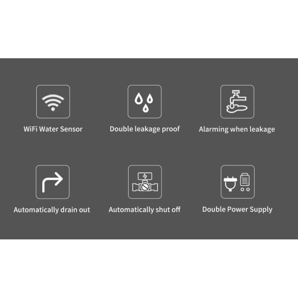 Home Pipe line Leakproof 160L Water Detection System ,Auto Shut Off Valve Water Detection Sensor