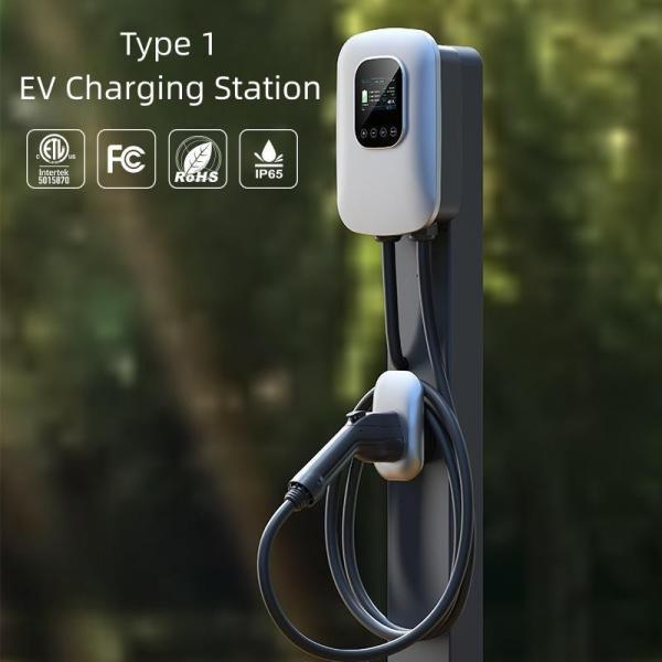 40A 48A 3.5" LCD Display Screen Sae J1772 Type 1 EV Charger App Control