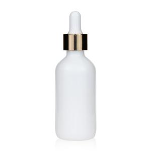 China Empty White Ceramic Boston Glass Bottle Cosmetic Packaging on sale