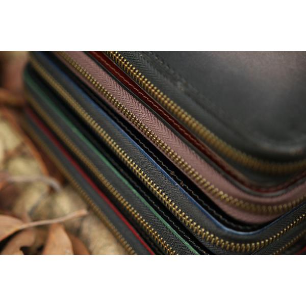 Vegetable Tanned Top Layer Cowhide Men'S Contrast Color Wallet Genuine Leather Long Clutch Zipper Clutch Manufacturer Wholesale