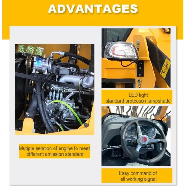 Multifunctional Mini Loading Shovel , 58kw Wheel Loader Equipment 2 Ton