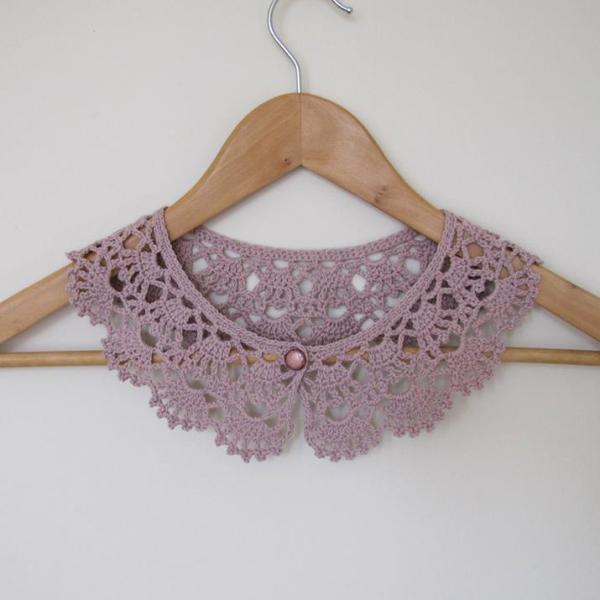 Y-F Custom Crochet Necklace 100% Cotton Lace Neckpiece in Vintage Retro Style Eco-Friendly Collar Gift