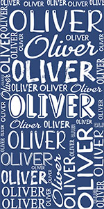 Personalized Blue Beach Towel with Names