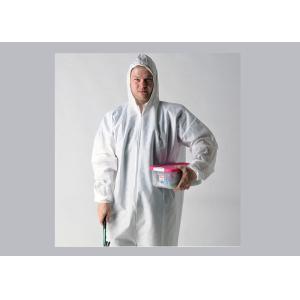Quality Cool Disposable Protective Coverall Blood Penetration Resistance With Elastic Cuff for sale