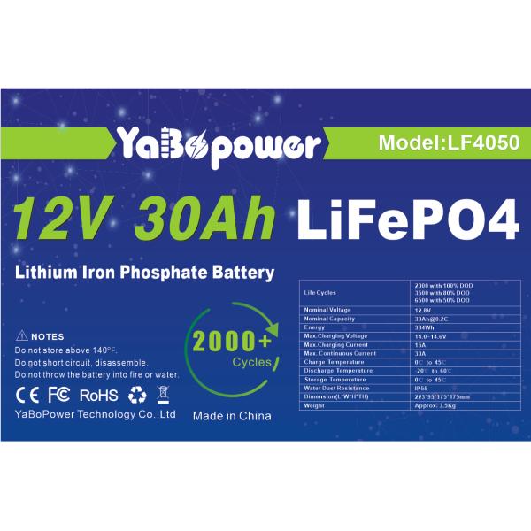 24V 24v 30ah Lifepo4 Rechargeable Battery Deep Cycle 15A 32700 Cell Battery