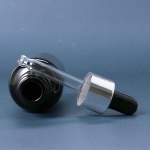 Ultralight Black Essential Oil Bottles , Reusable 15ml Black Dropper Bottle