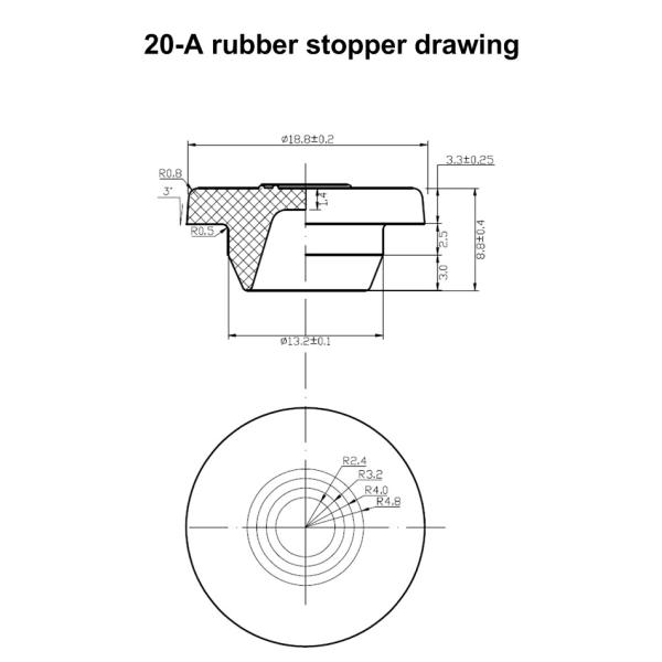 20-A Red Pharmaceutical Rubber Stoppers With Wonderful Chemical Stability
