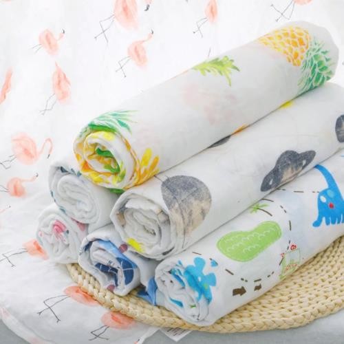 Cotton Muslin Bamboo Swaddling Baby Blanket Zero Formaldehyde Anti Pilling