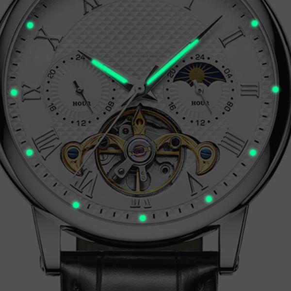 luminous Alloy Quartz Wrist Watch 10mic record pattern with 44mm Dial