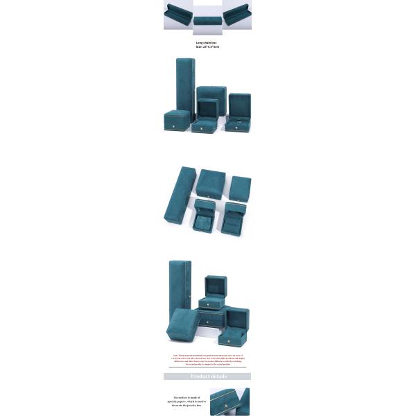 OEM ODM Luxury Jewellery Box Custom high quality Blue Velvet Jewelry Box with logo