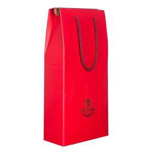 Matte Coating Embossing Double Wine Bottle Gift Boxes With Handle