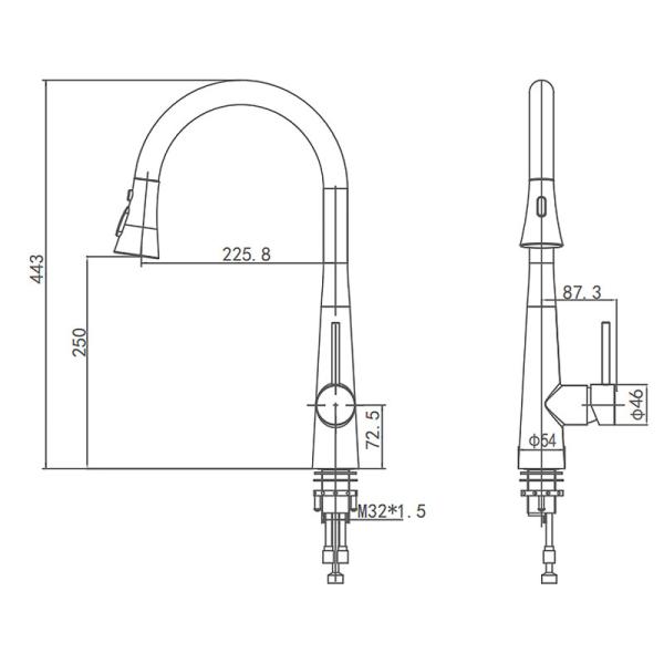 ARROW Kitchen Mixer Faucet , Chrome 304 Stainless Steel Kitchen Faucet