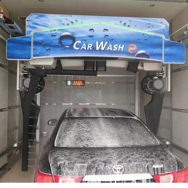 Single Arm Touchless Car Wash Equipment With 6 Dryers And 8m Lx5mm Rail Size