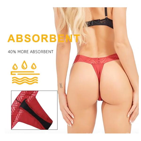 Thong Sexy Period Underwear 4 Layers T-String Lace Leakproof Menstrual Panies Different Body Types Women Panties