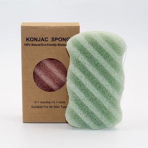Biodegradable Wave Purple Konjac Sponge For Face Cleaning