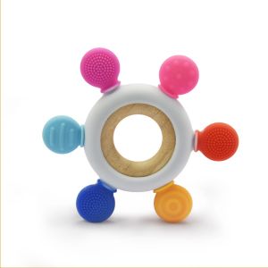 BSCI Food Grade Silicone Teether EN71 BPA Free Nuby Wood